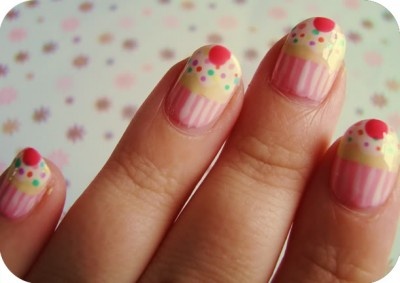 Cupcake_nails_506192, nail art, cupcake nail art, beautiful nail art, awesome nail art, pink, brown, white, nail polish