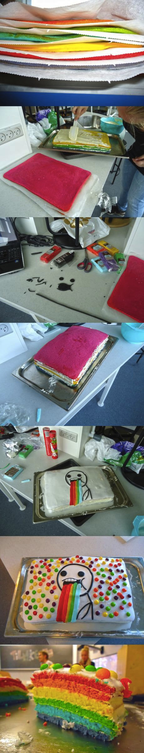 Rainbow Layer Cake Recipe by cupcakepedia, rainbow layer cake, layer cake, fun cake, food play dough, rainbow food play dough, cake recipes